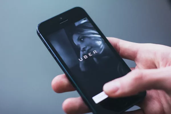 phone with uber logo